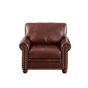 NicBex 35.83 Inch Modern Faux Leather Single Sofa with Wood Legs for Living Room,Office,Apartment - 1 of 4