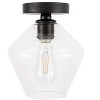 Elegant Lighting Gene 1 light Black and Clear glass Flush mount - 3 of 4