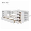 Twin Size Daybed with Storage, Built-In Desk & Charging Station, Wooden Bed with Side Shelves & Drawers/Trundle - ModernLuxe - 4 of 4