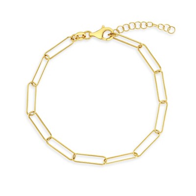 Paperclip Gold Plated Bracelet Sterling Silver - In Season Jewelry