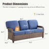 Buenhomino High Back Outdoor Wicker Patio Sofa with 5" Thick Cushion, All Weather Wicker Furniture 3-Seater Sofa Patio Couch for Porch - 3 of 4