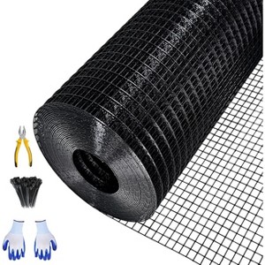 COZONY Hardware Cloth 16 Gauge Welded Wire Mesh Roll with Cutting Plier & Gloves, Vinyl Coated Chicken Wire Fence for Garden, Coop & Pet Enclosures - 1 of 4