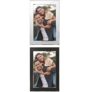 REGALWOVEN Home Room Modern Brushed Aluminum Real Glass Photo Frame - 1 of 4
