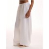 Coolmee Women Casual Loose Cotton Linen Texture Drawsting Elastic Waist Tie Wide Leg Pants With Pockets - 2 of 4