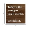 Slickblue Inspirational Wood Wall Sign – “Live Like It” Quote – Rustic 7x7 Motivational Decor, Color Options - 3 of 3