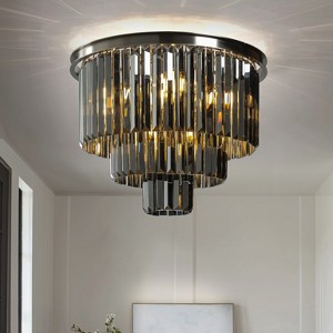 ALOADECOR 20 in. 10-Light Modern Unique Tiered Crystal Flush Mount Lighting for Dining Room - 1 of 4