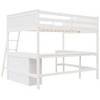 NicBex Full Size Loft Bunk Bed with Desk, Modern Wooden Bed Frame with Storage Shelves, Ladder and Guardrail for Bedroom - 4 of 4