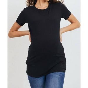 Women's Short Sleeve Maternity Tee - Hello Miz - 1 of 4