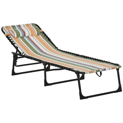 Colorful Steel Armless Outdoor Chaise Lounge with Cushions