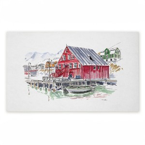 Stupell Industries Wanderlust Coastal Dock Printed Outdoor Door Mat, design by Tim Coffey, 18"x30" - 1 of 4