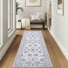 Washable Vintage Foral Rug Non Slip Low Pile Rug Soft Throw Floor Cover Foldable Indoor Carpet for Living Room Bedroom Playroom Nursery - 4 of 4