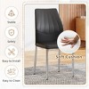 Lyngins Ergonomic Dining Chairs Set of 4, Tech Fabric Kitchen Chair with Black Metal Legs, Armless Chair with Shell-pattern for Living Room - 3 of 4