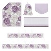 Sweet Jojo Designs Girl Crib Bedding + BreathableBaby Breathable Mesh Liner Pad Peony Floral Garden Purple Ivory and Green - 2 of 4