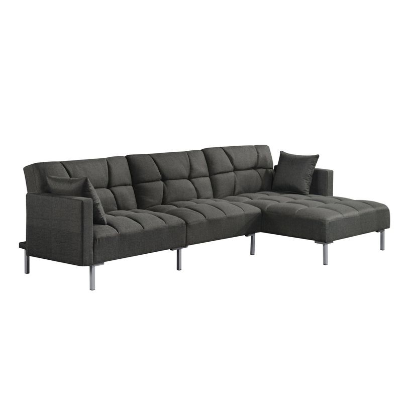 107&#34; Duzzy Sectional Sofa Dark Gray Fabric - Acme Furniture, 1 of 9