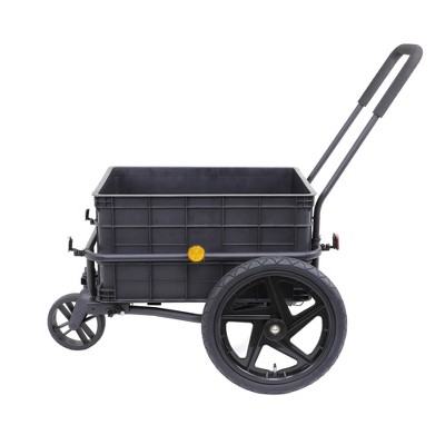 Xspec Black 2-in-1 Bike Cargo Trailer Pushcart with Removable Handlebar