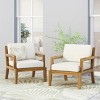 Acacia Wood Outdoor Club Chair with Water-Resistant Cushions, Slat Back Deep Seating for Patio Garden Porch-3irtyhousy - 2 of 4