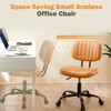 NicBex Armless Home Office Chair with Adjustable Height Modern Rotatable PU Leather Computer Chair with 5 Casters for Office, Study, Bedroom - 3 of 4