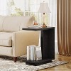 Tribesigns C-Shaped End Table with 2-Tier Storage Shelves - 2 of 4