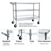 QingMoon Rolling Utility Cart, 3 Tier Storage Cart with Wheels, Heavy Duty Kitchen Cart with Handle Bar and Shelf Liners for School and Restaurant - 4 of 4