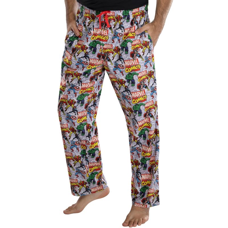 Marvel Comics Mens' Avengers Stance Pajama Pants Loungewear Multi, 1 of 4