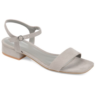 Journee Collection Womens Beyla Open Square Toe Low Block Heel Sandals