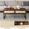 Rattan Coffee Table with 2 Drawer 45.6'' Wood Coffee Table with Storage Boho Dining Table with Rattan Drawer - 4 of 4