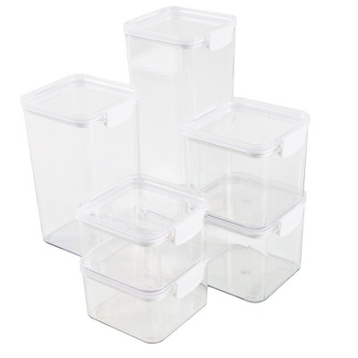 Clear Plastic 6-Piece Food Storage Container Set with Lids
