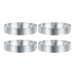 Unique Bargains Stainless Steel Seamless Nonstick Mirror Coating Round Cake Ring 4 Pcs - 1 of 4