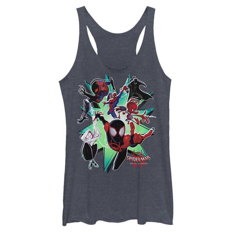 Women's Marvel Spider-Man: Into the Spider-Verse Gang is All Here Racerback Tank Top, 1 of 4
