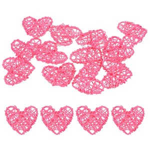 Unique Bargains Heart Shaped Wicker Rattan Decorative DIY Crafts Balls 2.4 Inch 12 Pcs - 1 of 4