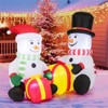SEVOBAL Inflatable Holiday Decorations 5' Snowman Christmas Inflatables with Gift Boxes Outdoor Decoration Blow Up for Xmas, White, 79"*43.5"*60" - 2 of 4