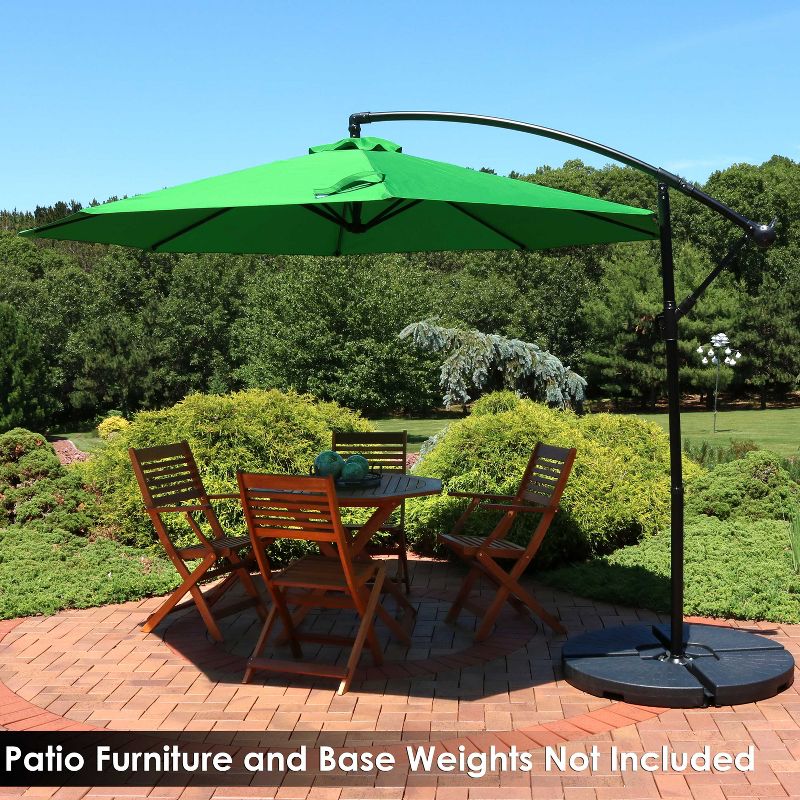 Sunnydaze Outdoor Steel Cantilever Offset Patio Umbrella with Air Vent, Crank, and Base - 9.25', 3 of 22