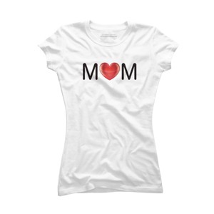 Junior's Design By Humans Mom Heart Love By AmberDawn888 T-Shirt - 1 of 2