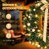 VINGLI 48" Pre-Lit Christmas Wreath, Outdoor Xmas Wreath w/150 LED Lights, 450 Tips, Bow, Pine Cones & Gold Ornaments for Holiday Decor - 2 of 4