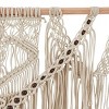 Cotton Macrame Intricately Handmade Weaved Wall Decor with Beaded Fringe Tassels - Olivia & May - image 3 of 4