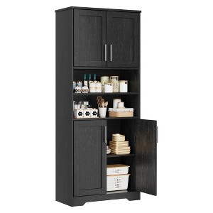 Whizmax Tall Bathroom Cabinet, Freestanding Storage Cabinet with Doors and Adjustable Shelves, 67" Cupboard for Kitchen, Pantry, Living Room, White - 1 of 4