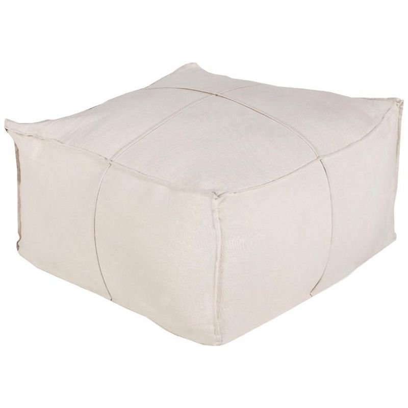 Mark & Day Hagenbrunn 13"H x 24"W x 24"D Solid and Border Pouf, 1 of 3