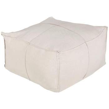 Mark & Day Hagenbrunn 13"H x 24"W x 24"D Solid and Border Pouf