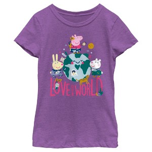 Girl's Peppa Pig Love Our World T-Shirt - 1 of 4