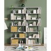 Aoibox 6 Tier S Shaped Geometric Bookcase Modern Wood Freestanding Tall Storage Display Shelves White for Living Room Bedroom - 2 of 4