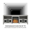 NicBex 70 Inch Fireplace TV Stand for TV Up to 80",Industrial Enterainment Center with 2 Drawers & Electric Fireplace Insert for Living Room,Gray - 4 of 4