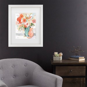 Trademark Fine Art Sheila Golden Vase with Orange Cat Matted Framed Art - 1 of 4