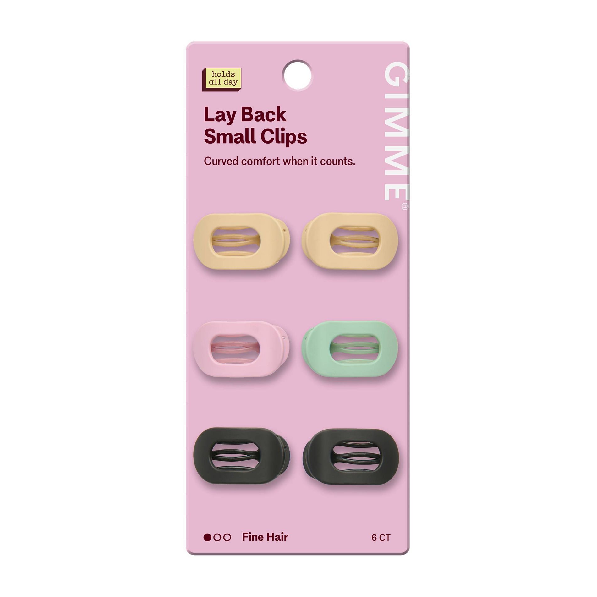 Gimme Beauty Lay Back Small Clip Set - Fine Hair - 6ct