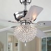 Warehouse Of Tiffany Swarna Chrome 5-Blade 52" Lighted Ceiling Fan with Crystal Bowl Chandelier with Remote Control - 2 of 2