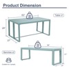 Aoodor 3-Piece Outdoor Patio Dining Set, Aluminum Furniture Set with 1 Rectangular Picnic Table and 2 Benches for Garden, Lawn, Yard - 4 of 4