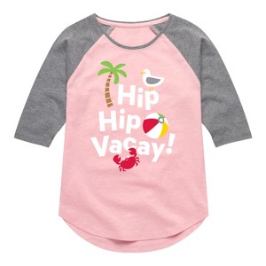 Girls' - Instant Message - Toddler & Youth Girls Raglan Graphic T-Shirt Shirt Tail Raglan Graphic T-shirt - 1 of 4