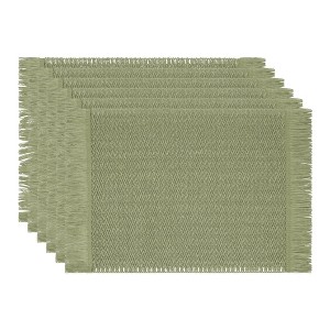 REGALWOVEN Farmhouse Placemats Set of 6 Woven Placemats for Dining Table Decor Indoor Washable Kitchen Table Mat with Tassel - 1 of 4