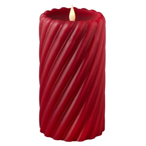 Christmas Swirl Motion Flameless Candle 4x8 Red - 1 of 4
