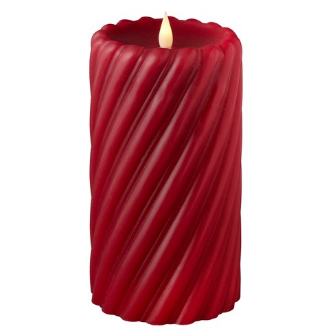 Christmas Swirl Motion Flameless Candle 4x8 Red - image 1 of 4