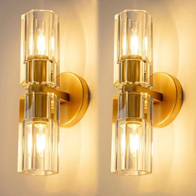 Iyisha Crystal Brass Sconces Wall Lighting (Set of 2)